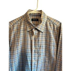 Orvis Mens Plaid Long Sleeve Button Up‎ Shirt Career Casual